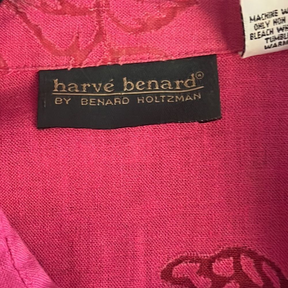 Harve Benard Rose Pattern Button Down Blouse Size… - image 2